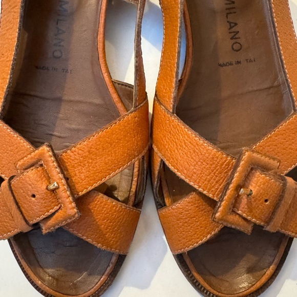 Prada sling back sandals 1 inch heel size 38 tan pebbled leather 90’s - Picture 12 of 12